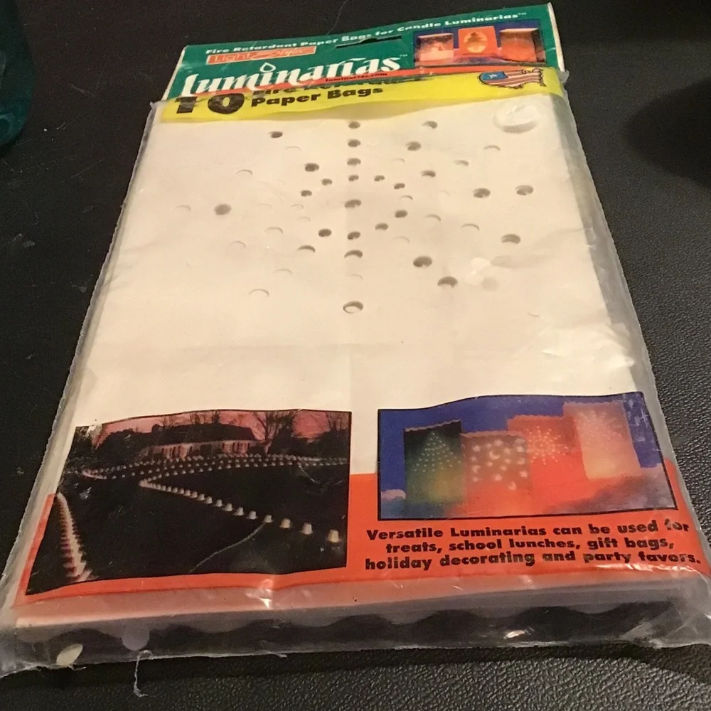 Vintage VTG Luminaries sidewalk light bags fire retardant